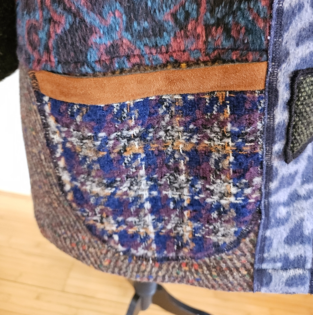 Ali Miles Patchwork Multicolor Women's Coat S - image 5